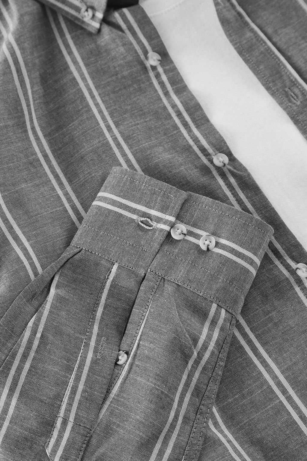 TRENDYOL MAN Beyaz Slim Fit Dugmeli Yaka Ince Cizgili Gomlek TMNSS20GO0092 - Trendyolmilla фото 28