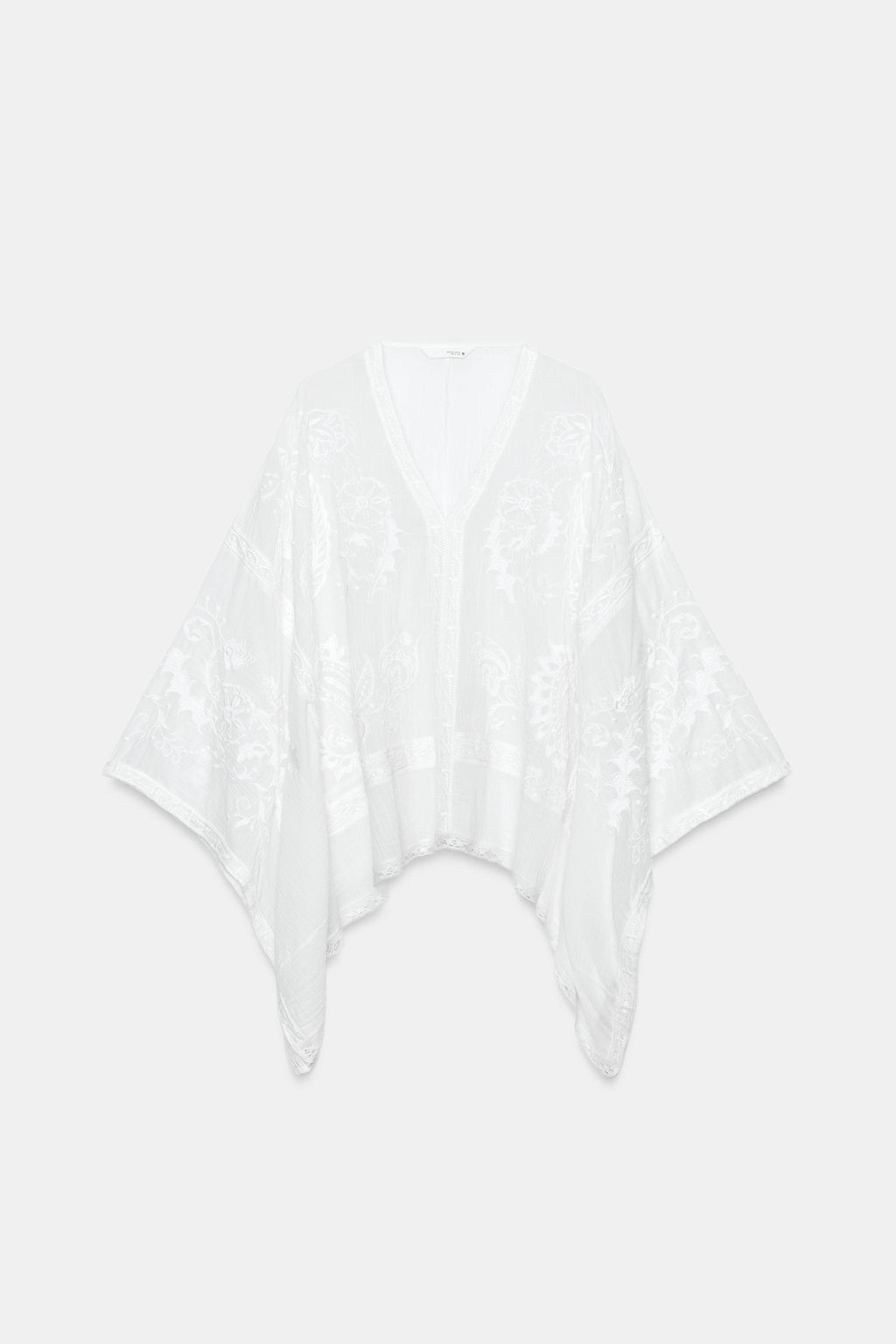 BLUSA CAPA BORDADA ZW COLLECTION / Blanco - Zara фото 7