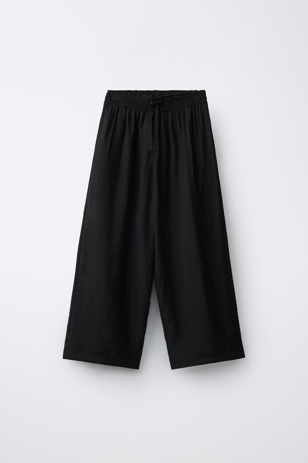 PANTAL?N WIDE LEG EFECTO ARRUGADO / Negro