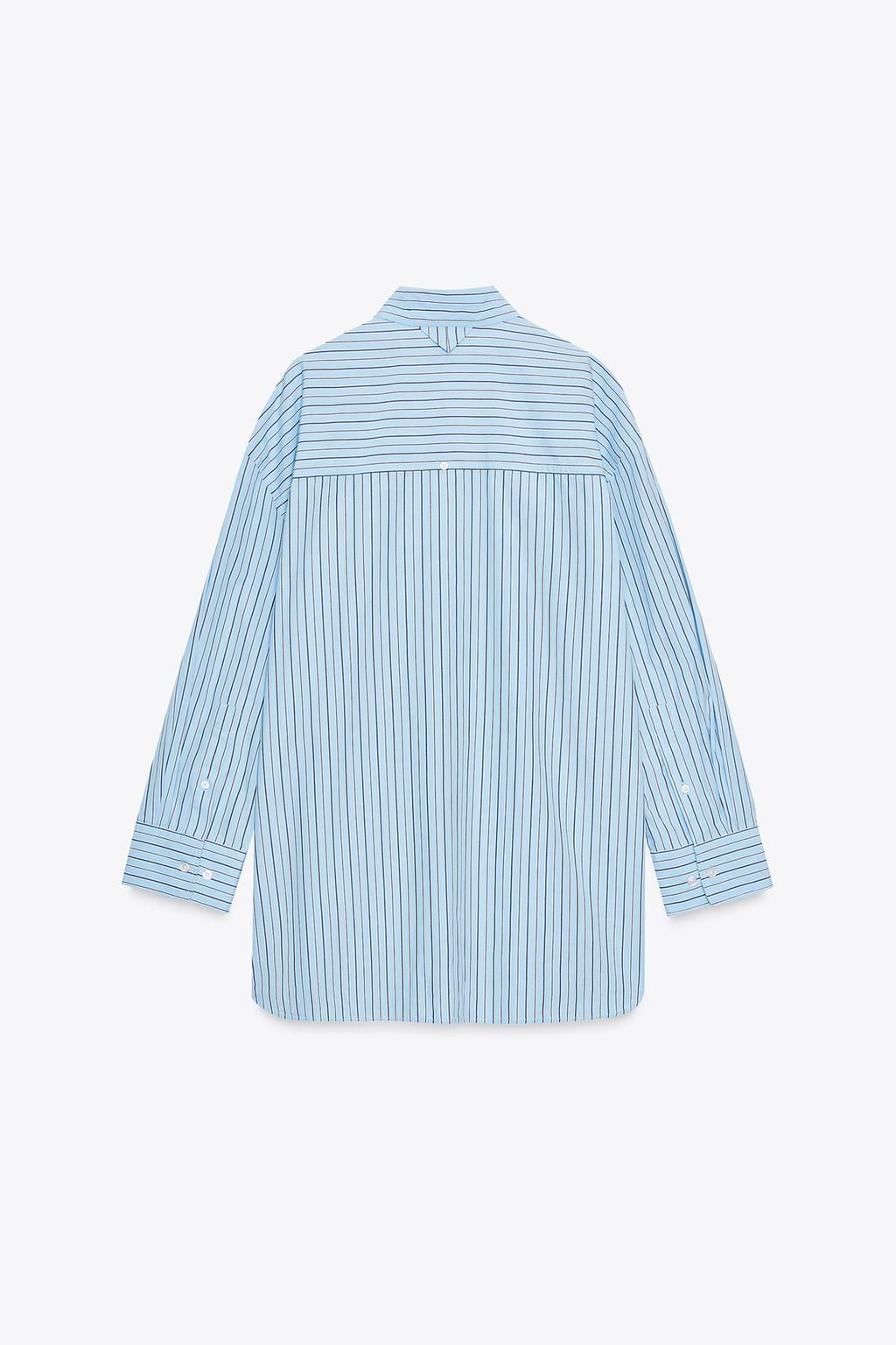 OVERSIZE STRIPED POPLIN SHIRT - Zara фото 10
