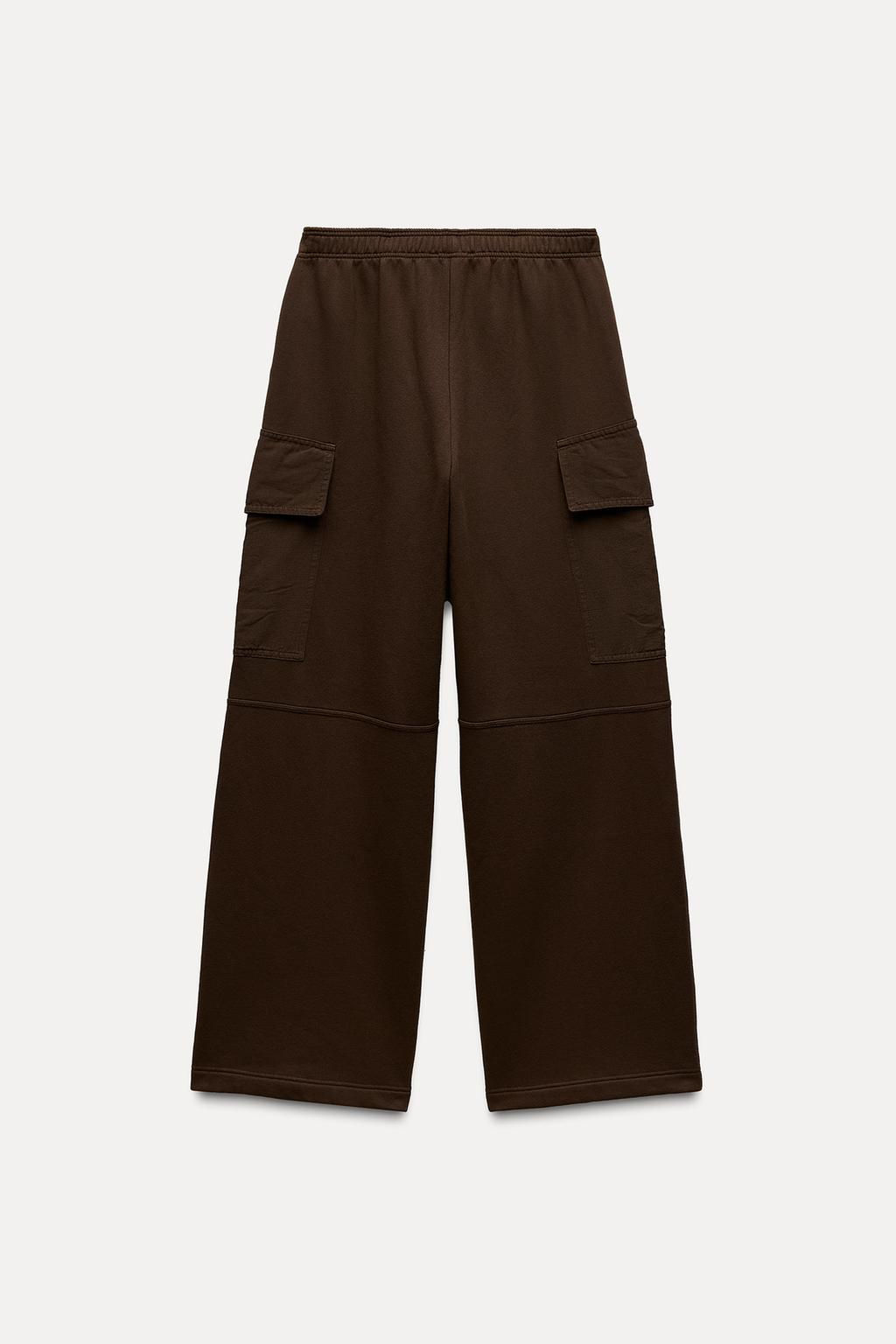 WASHED-EFFECT CARGO TROUSERS WITH ZIPS - Zara фото 7