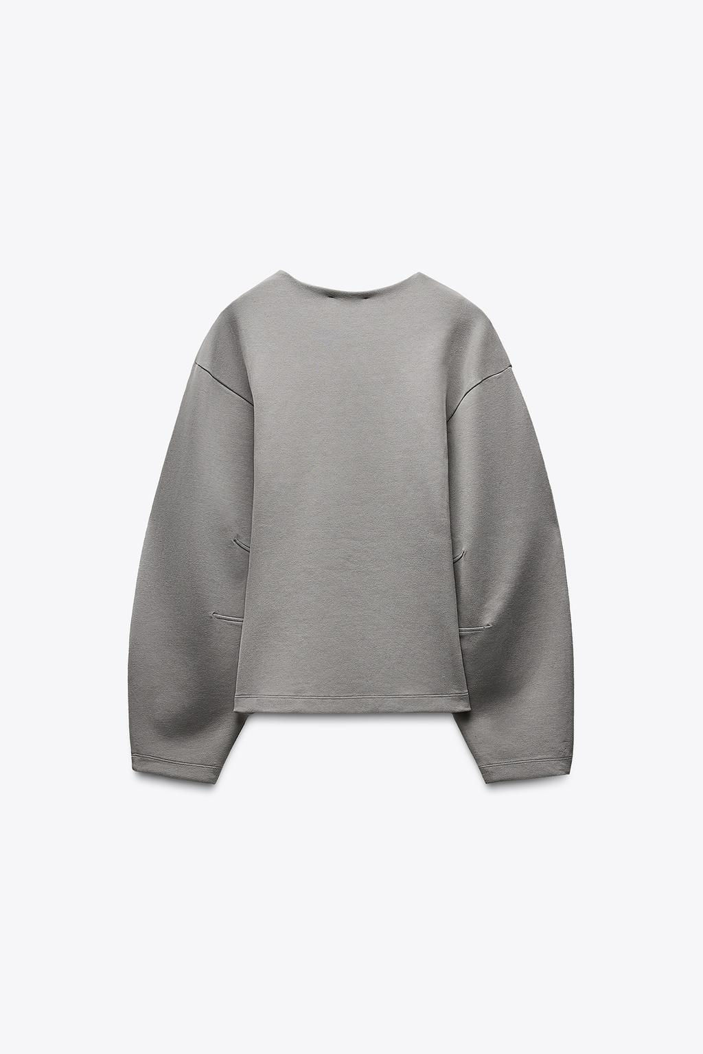 FITTED INTERLOCK SWEATSHIRT - Zara фото 13