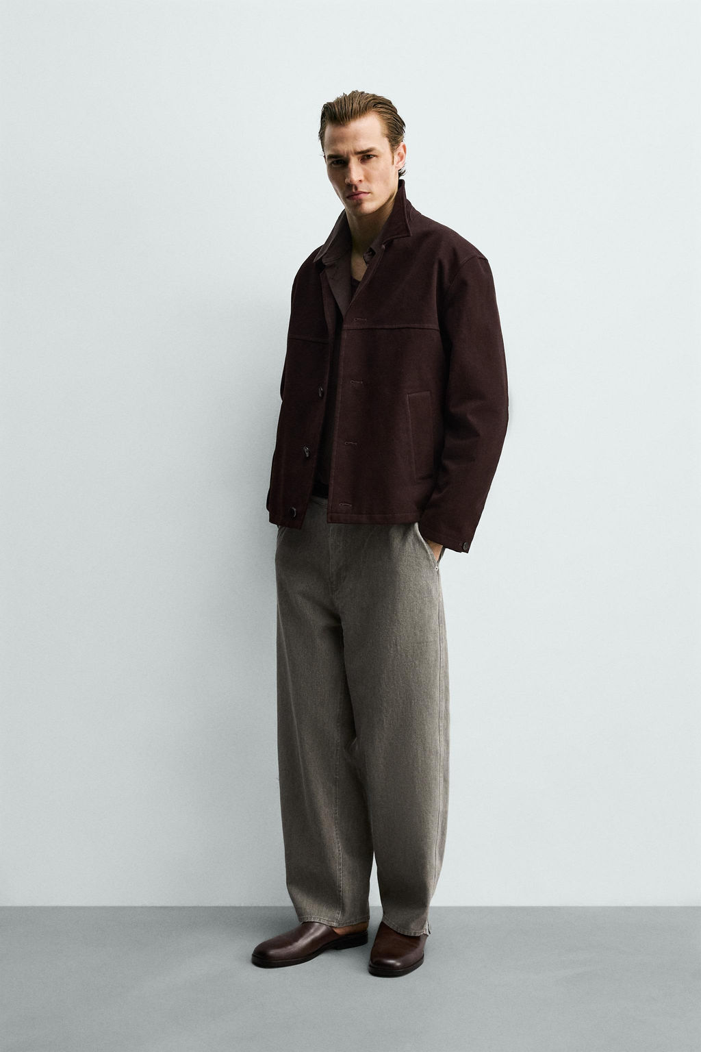 PANTAL?N BALLOON FIT / Gris / Azul - Zara фото 4