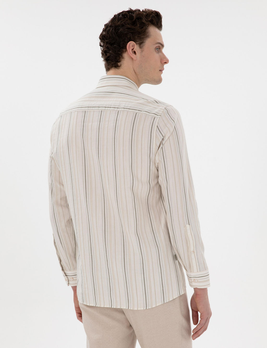 Haki Regular Fit Uzun Kollu G_mlek - Pierre cardin фото 5