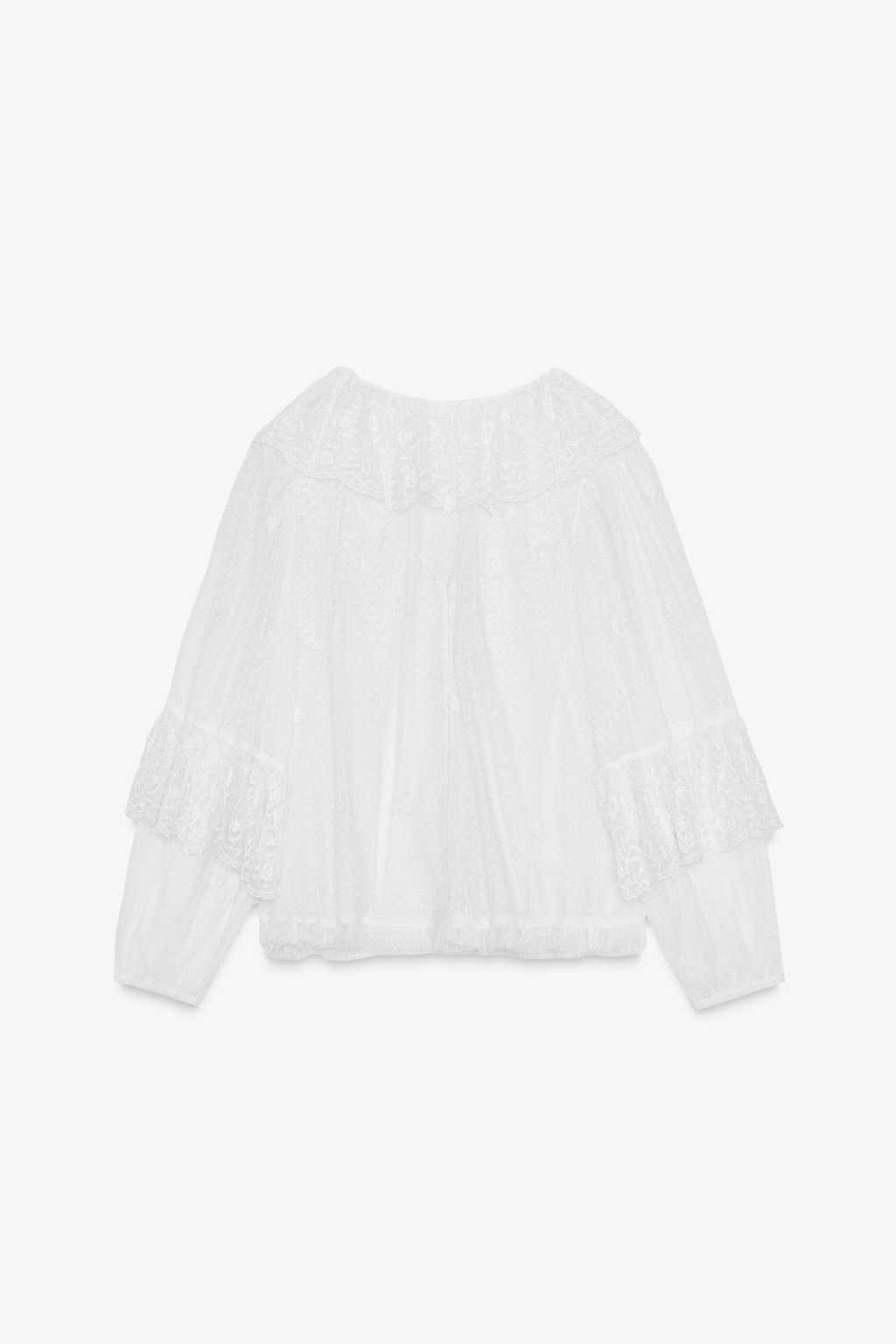 SEMI-SHEER ROMANTIC BLOUSE - Zara фото 15