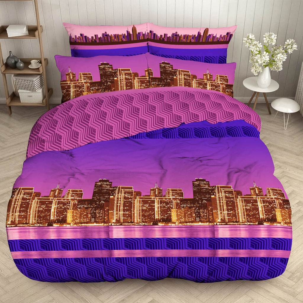 КПБ Бязь Экстра - ГОРОД 2 сп. с Евро простыней (нав.70х70)