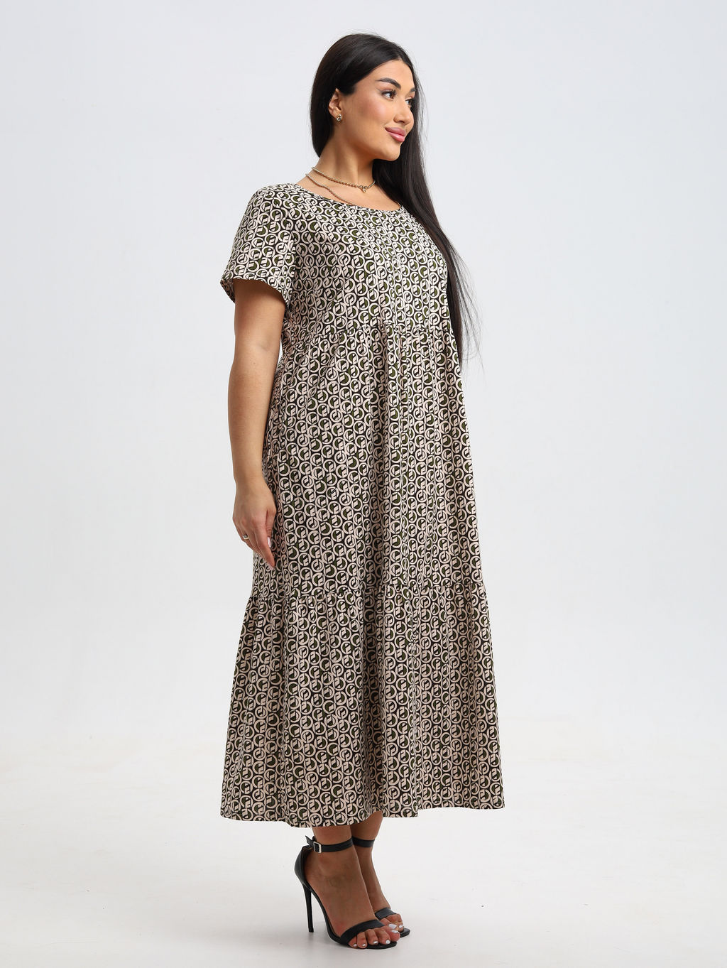 Трикотажное платье бежевое КП-02 (6)