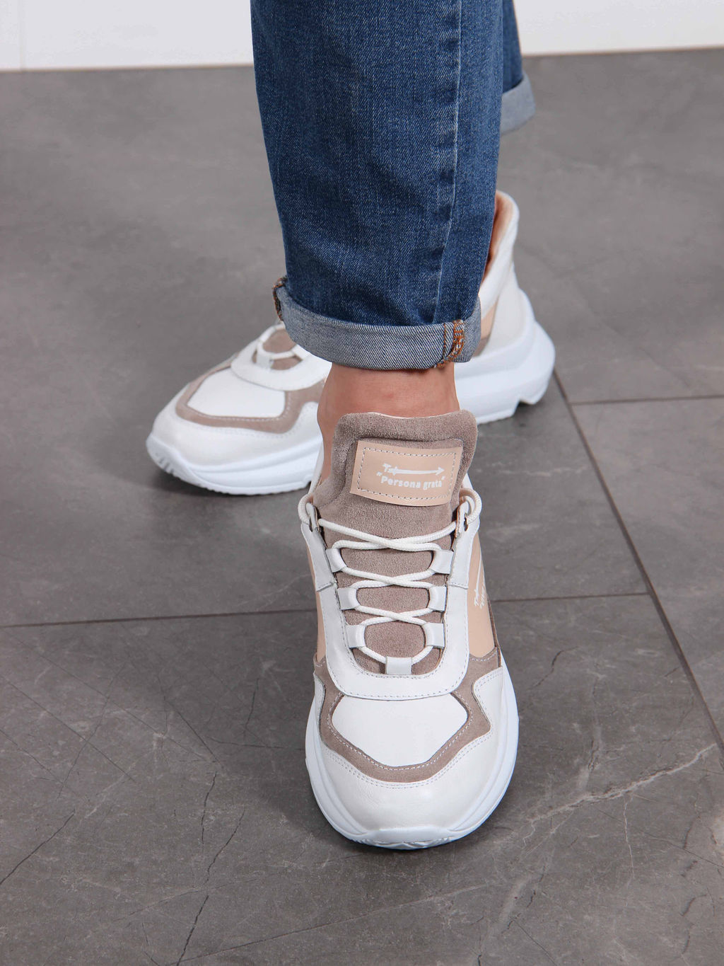 Кроссовки 150.236143w.белый-бежевый Rр/