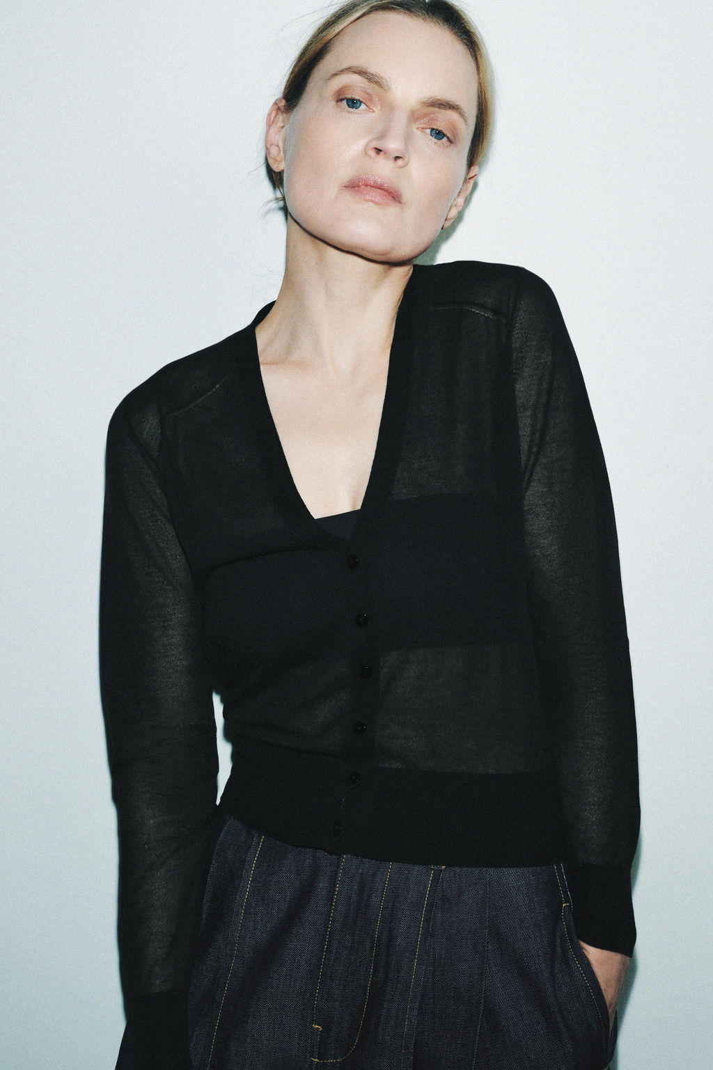 CHAQUETA PUNTO SEMITRANSPARENTE / Negro - Zara фото 2