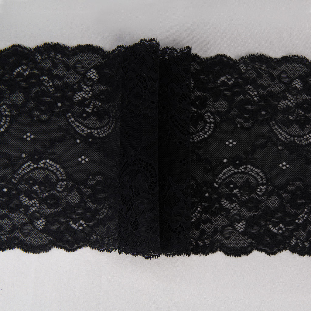 Кружево BLITZ эластичное 160 мм BLST-15 на бобине Турция черный