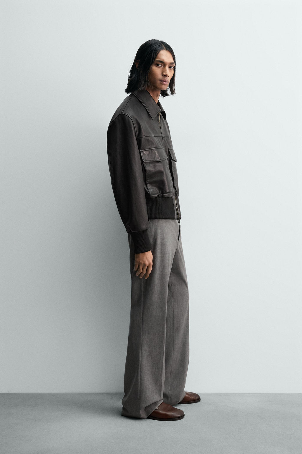 LIMITED EDITION CROPPED LEATHER JACKET - Zara фото 4