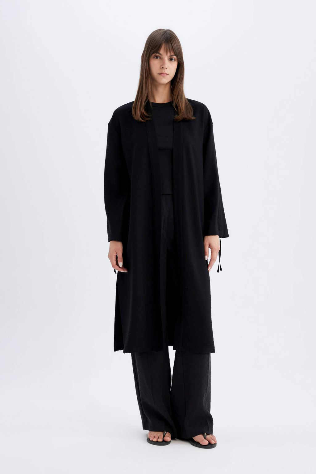 Relax Fit Degrade Hakim Yaka Uzun Kollu Kimono - Defacto фото 2