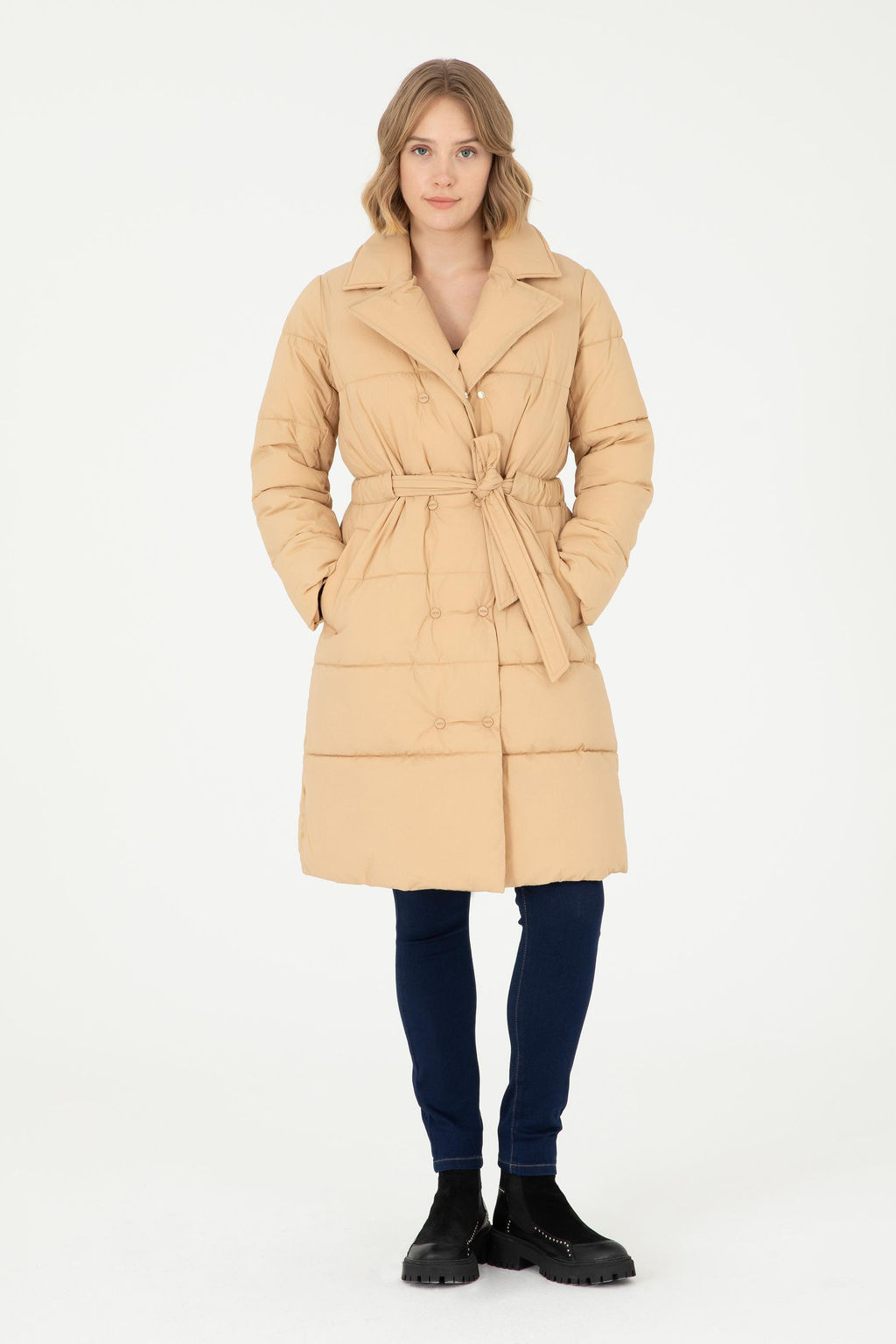 Женское пальто светло-коричневого цвета Неожиданная скидка в корзине - U.s. polo assn фото 4