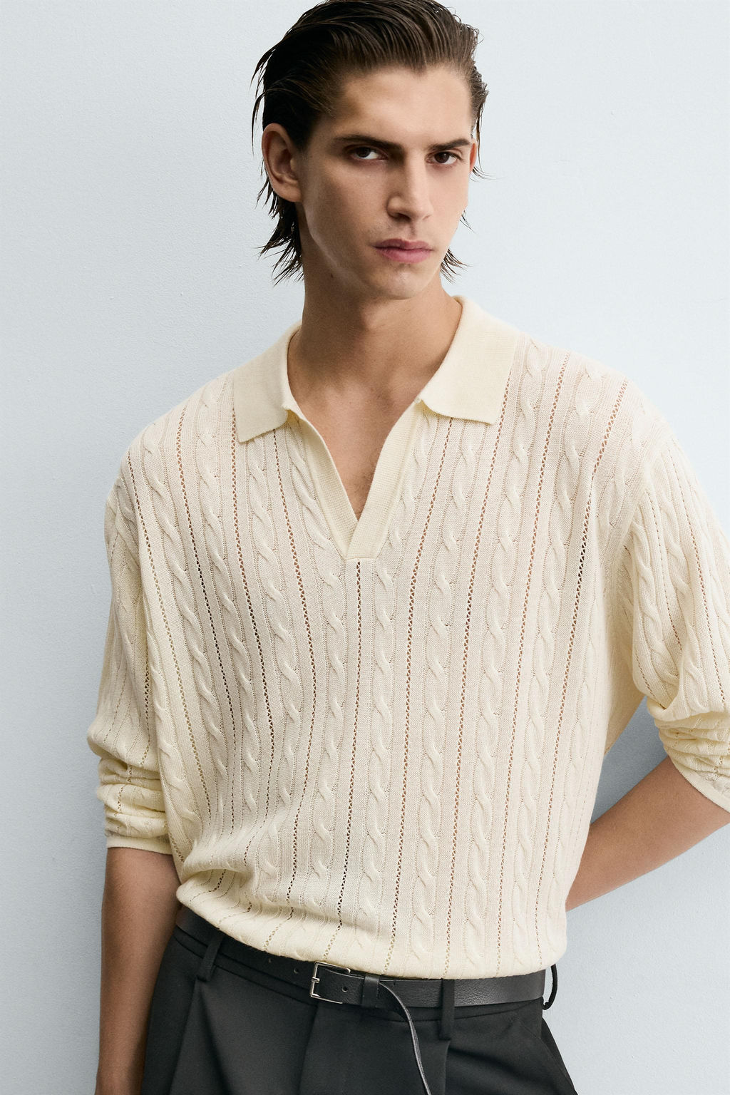 BRAIDED TEXTURE POLO SHIRT - Zara фото 6