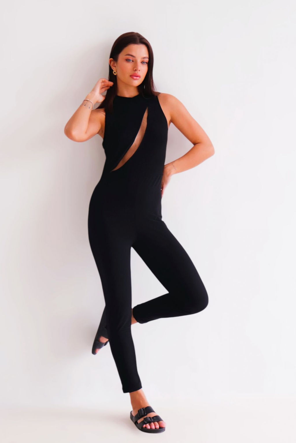 Комбинезон чёрный с вырезом - Martichelli фото 17