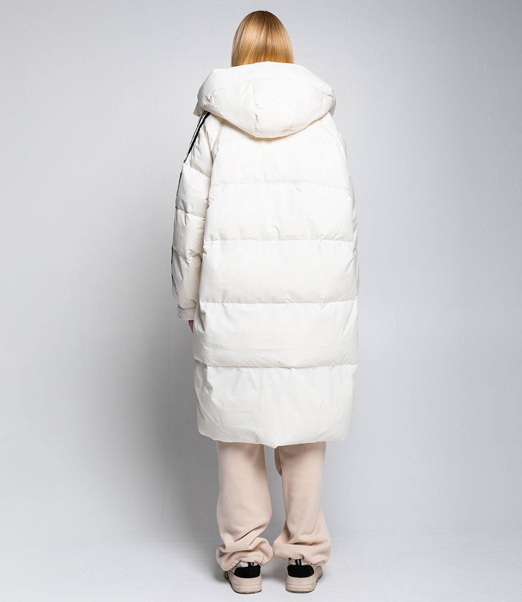 Пальто-пуховик #КТ18207, молочный