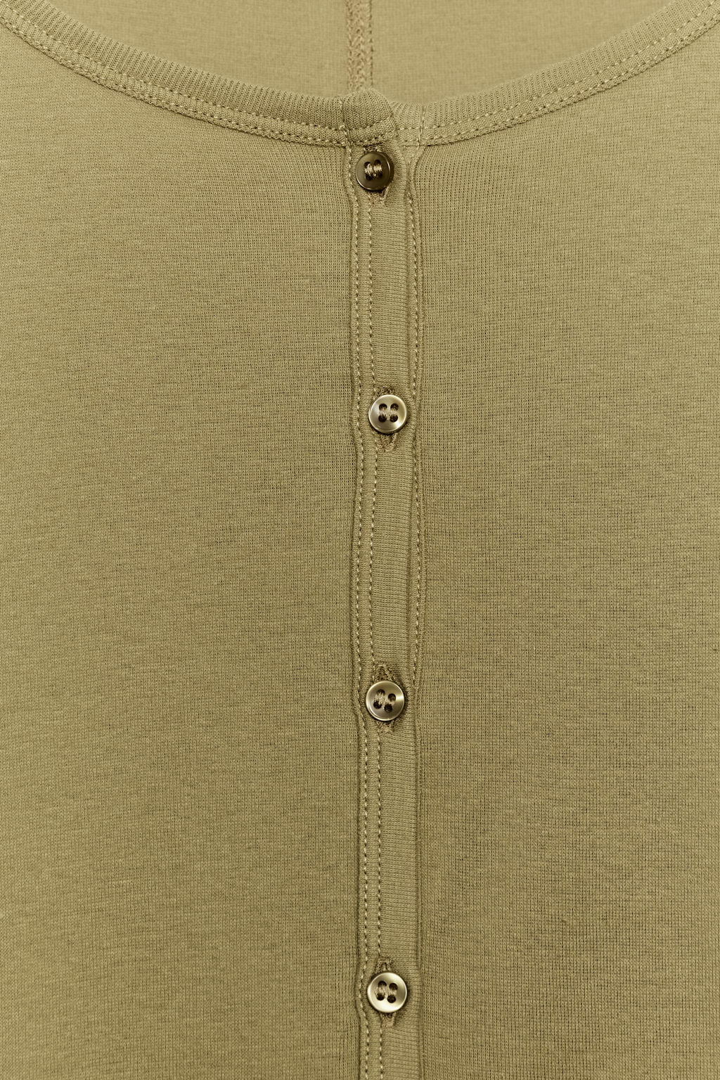 CAMISETA CUELLO PANADERO ALGOD?N / Khaki