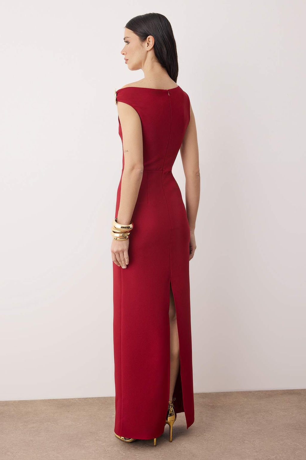 Siyah Duz Aksesuar Detayl? Dokuma Finike Maxi Abiye & Mezuniyet Elbisesi TPRAW26AE00004 - Trendyolmilla фото 9