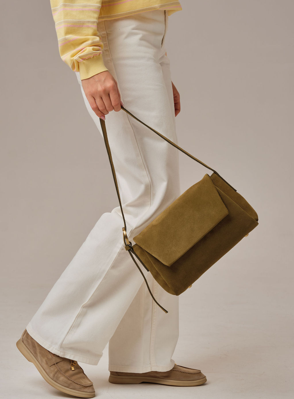 Замшевая сумка Nova DBR 31391 белый мох  фото 8