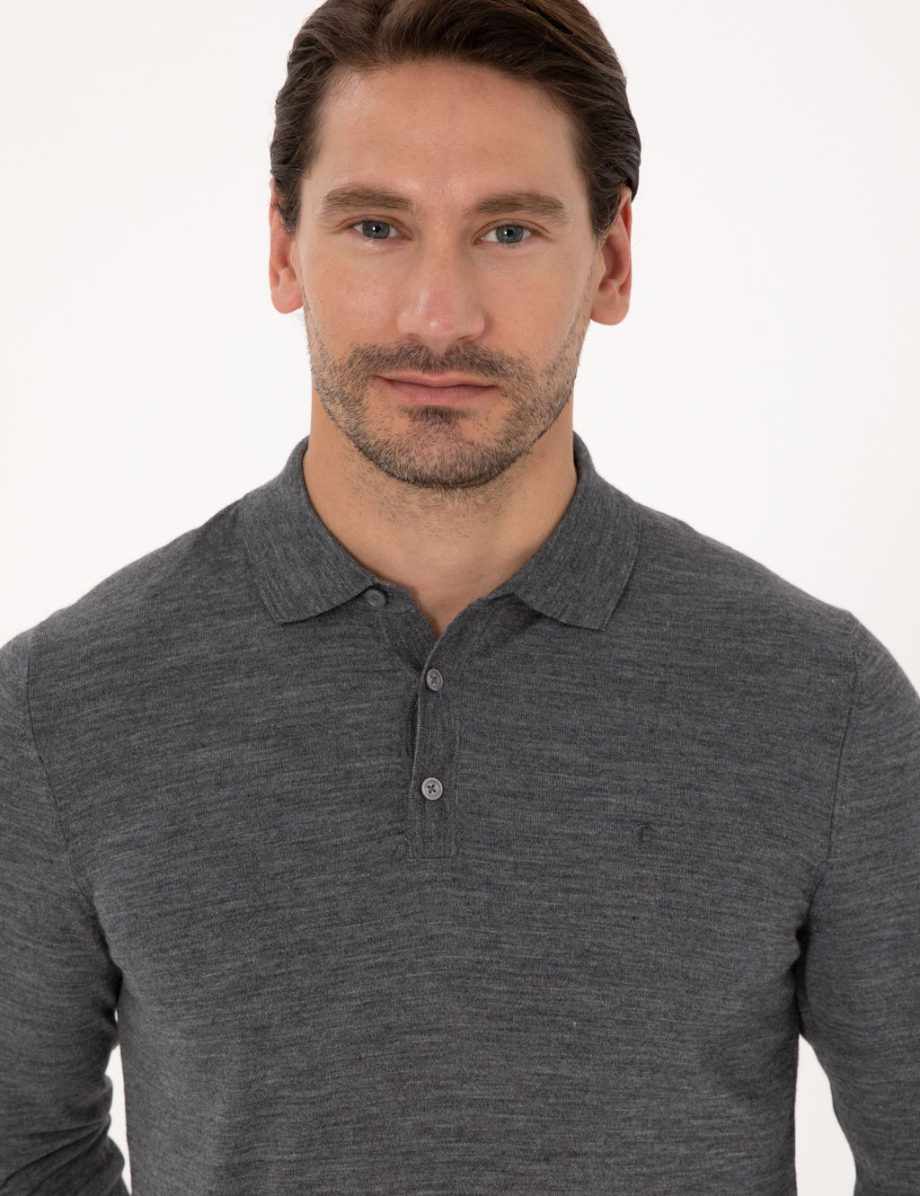 F_me Regular Fit Y_n Kar___ml_ Polo Yaka Basic Triko Kazak - Cacharel фото 2