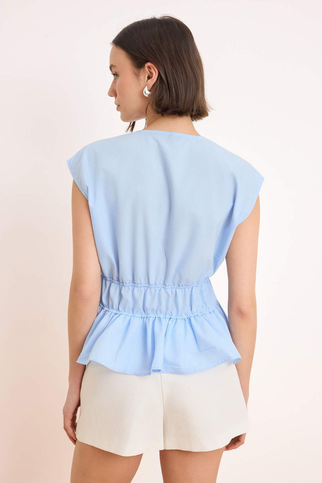 Ac?k Mavi Buzgu Detayl? Dokuma Bluz TWOSS26BZ00402 - Trendyolmilla фото 4