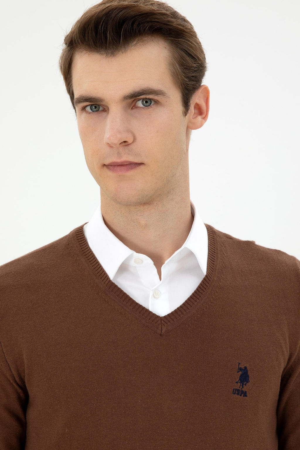 Мужской коричневый базовый свитер Неожиданная скидка в корзине - U.s. polo assn фото 2