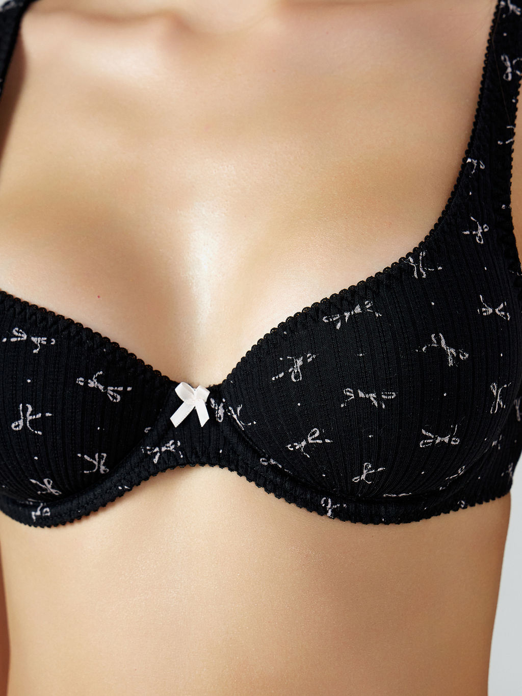 Бюстгальтер Mark Formelle бантики черный хлопок с эластаном фото 5