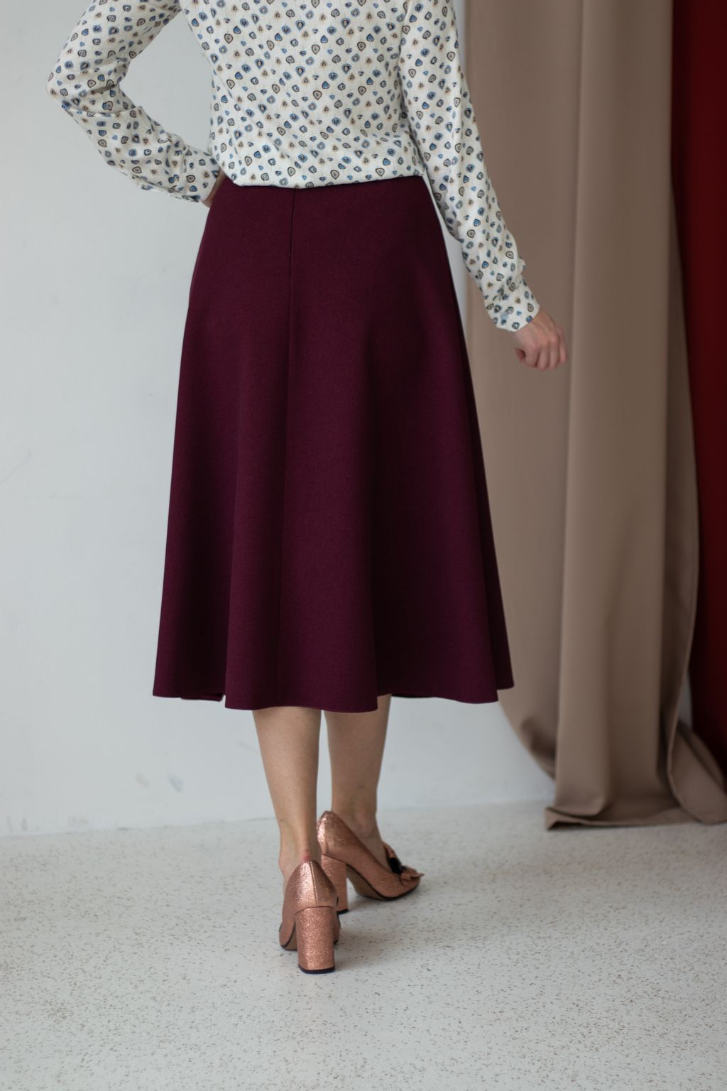 расклешенная юбка в составе шерсть - Трика фото 3