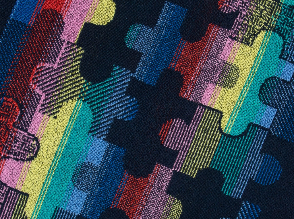 Полотенце махровое 6с104.411ж1 Пазлы (т.радужка) 67х40см