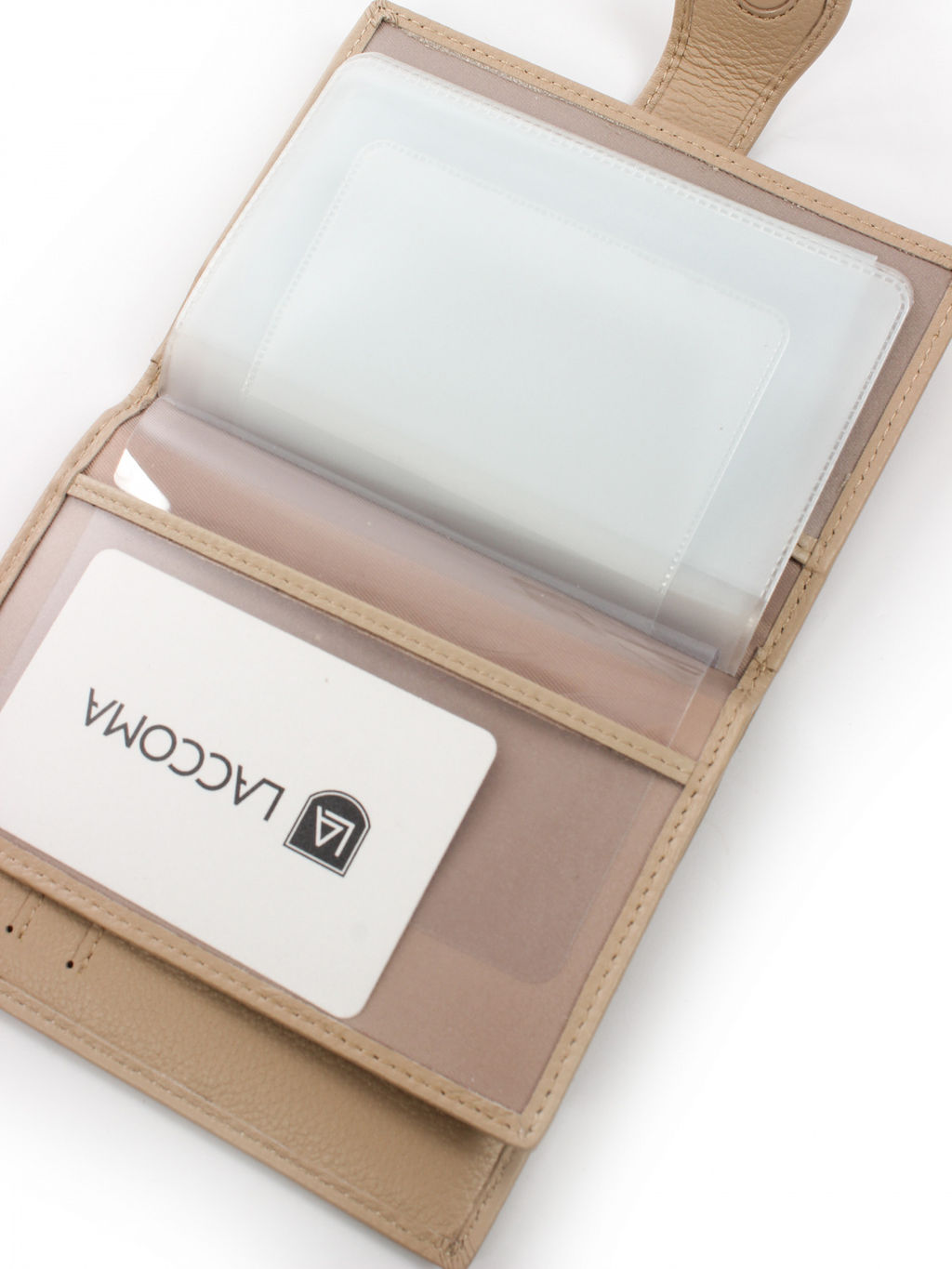 LACCOMA обложка для авто документов LA-3090-бежевый натуральная кожа