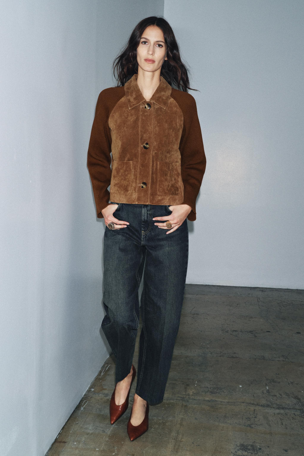 ZW COLLECTION MID-WAIST JEANS - Zara фото 5