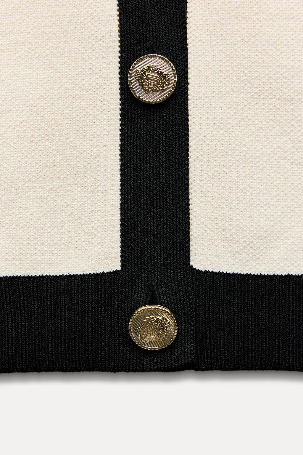 KNIT CARDIGAN WITH GOLDEN BUTTONS - Zara фото 12