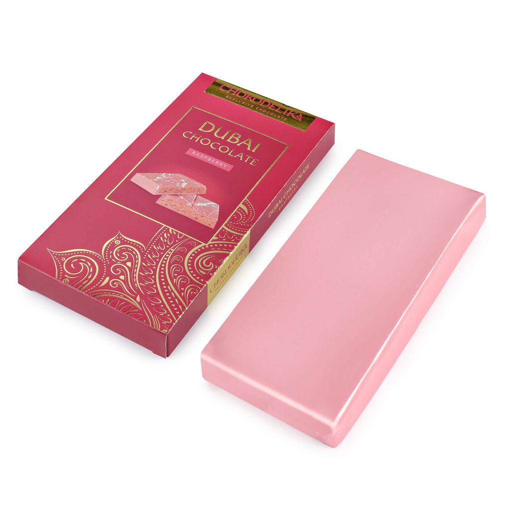 Шоколад белый с начинкой Dubai Raspberry с начинкой малина, 180 гр - Chokodelika фото 3