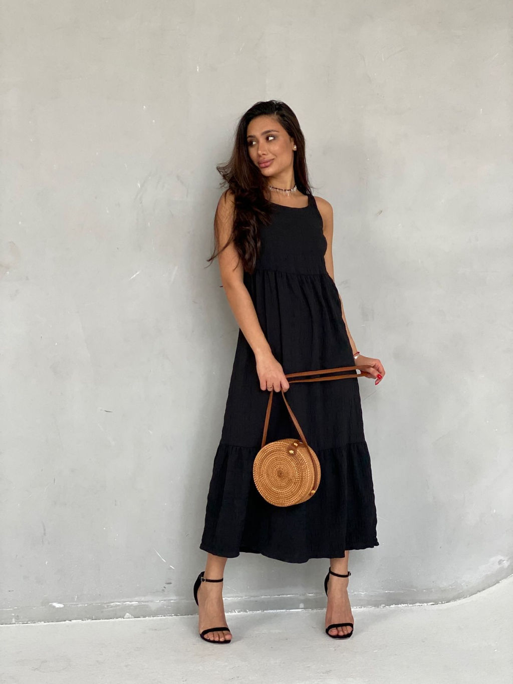 Martichelli Сарафан длинный чёрный  фото 11