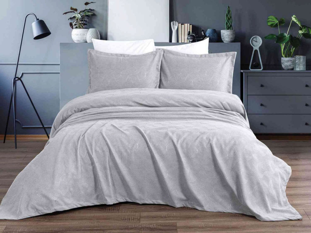 Покрывало EFOR Pique Bedspread BELKIS (240*260) с наволочками серый GRI