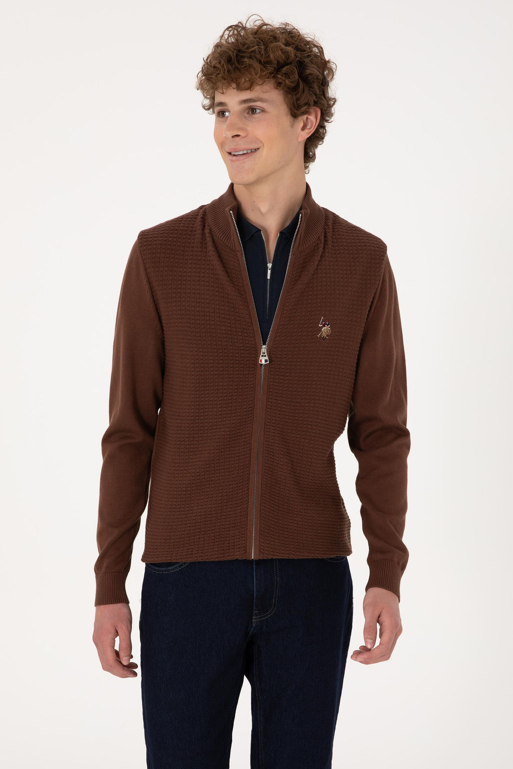 Erkek Kahverengi Basic Triko H_rka Sepette S_rpriz _ndirim - U.s. polo assn фото 3