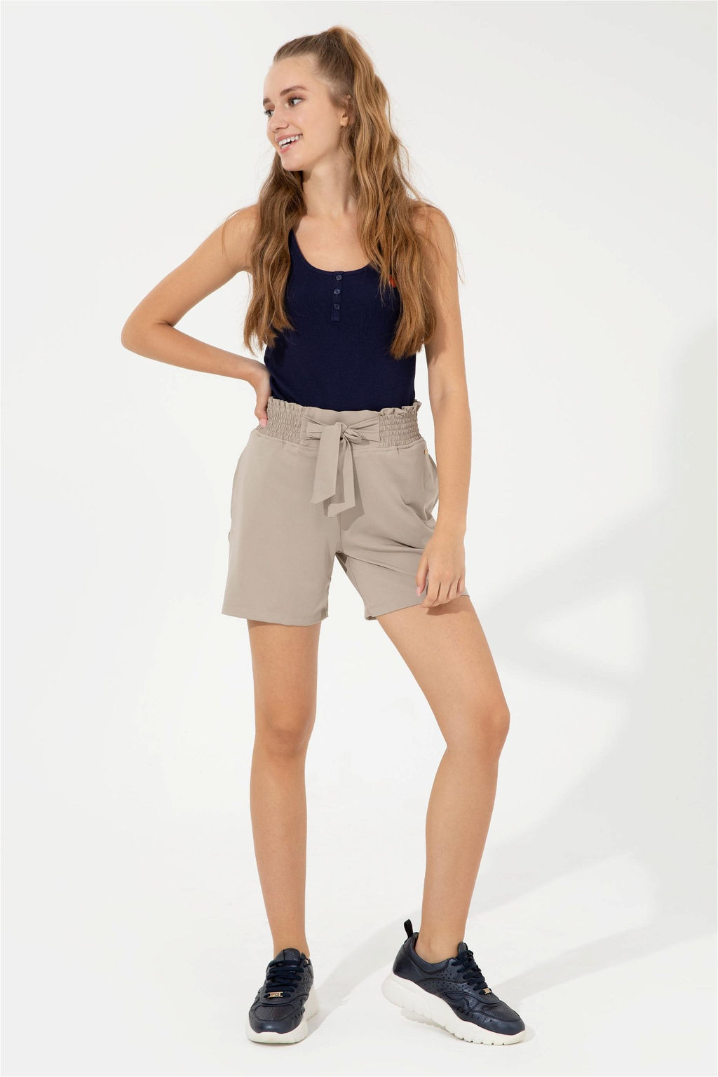 Женские трикотажные шорты цвета хаки Неожиданная скидка в корзине - U.s. polo assn фото 3