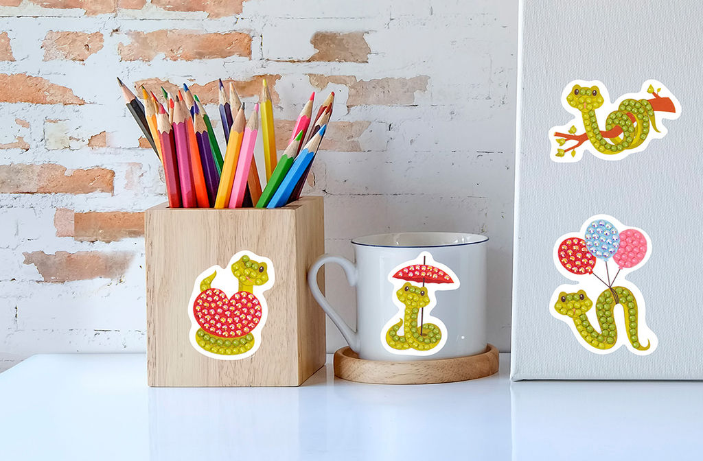 Кристальная (алмазная) мозаика ФРЕЯ ALVN-140 наклейки Змейки 19.5 х 14 см