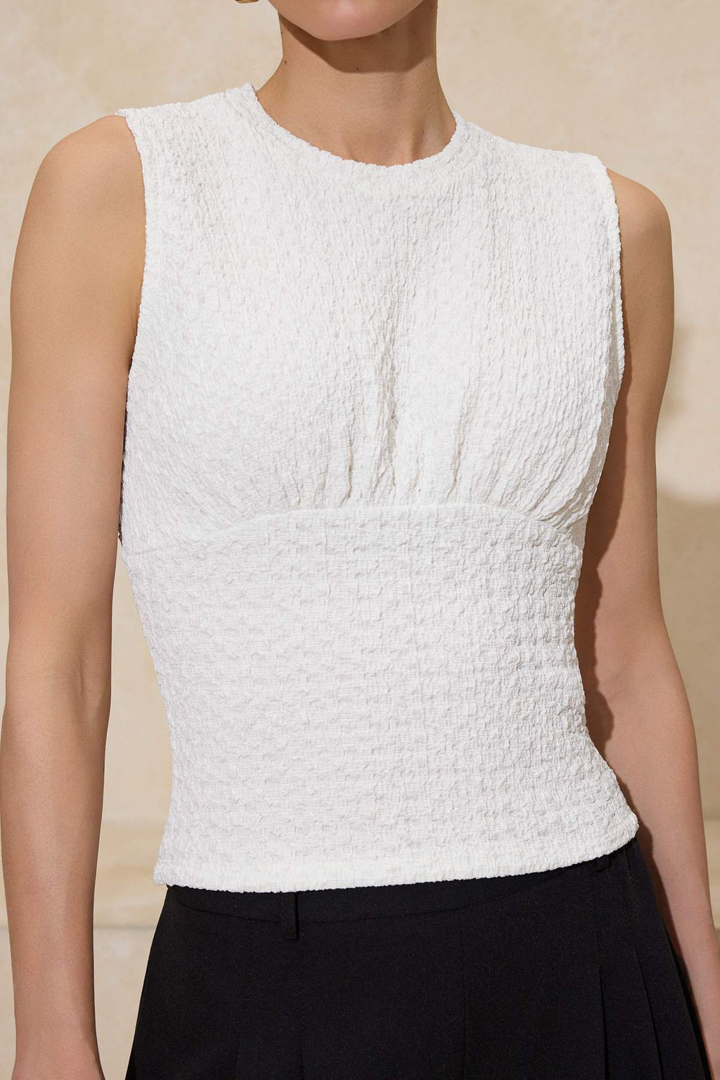 Haki Fitted/Vucuda Oturan Kolsuz Buzgulu Dokulu Orme Bluz TWOSS26BZ00198 - Trendyolmilla фото 3