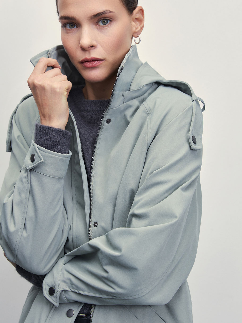 Куртка с капюшоном на кулиске / Zarina  фото 8