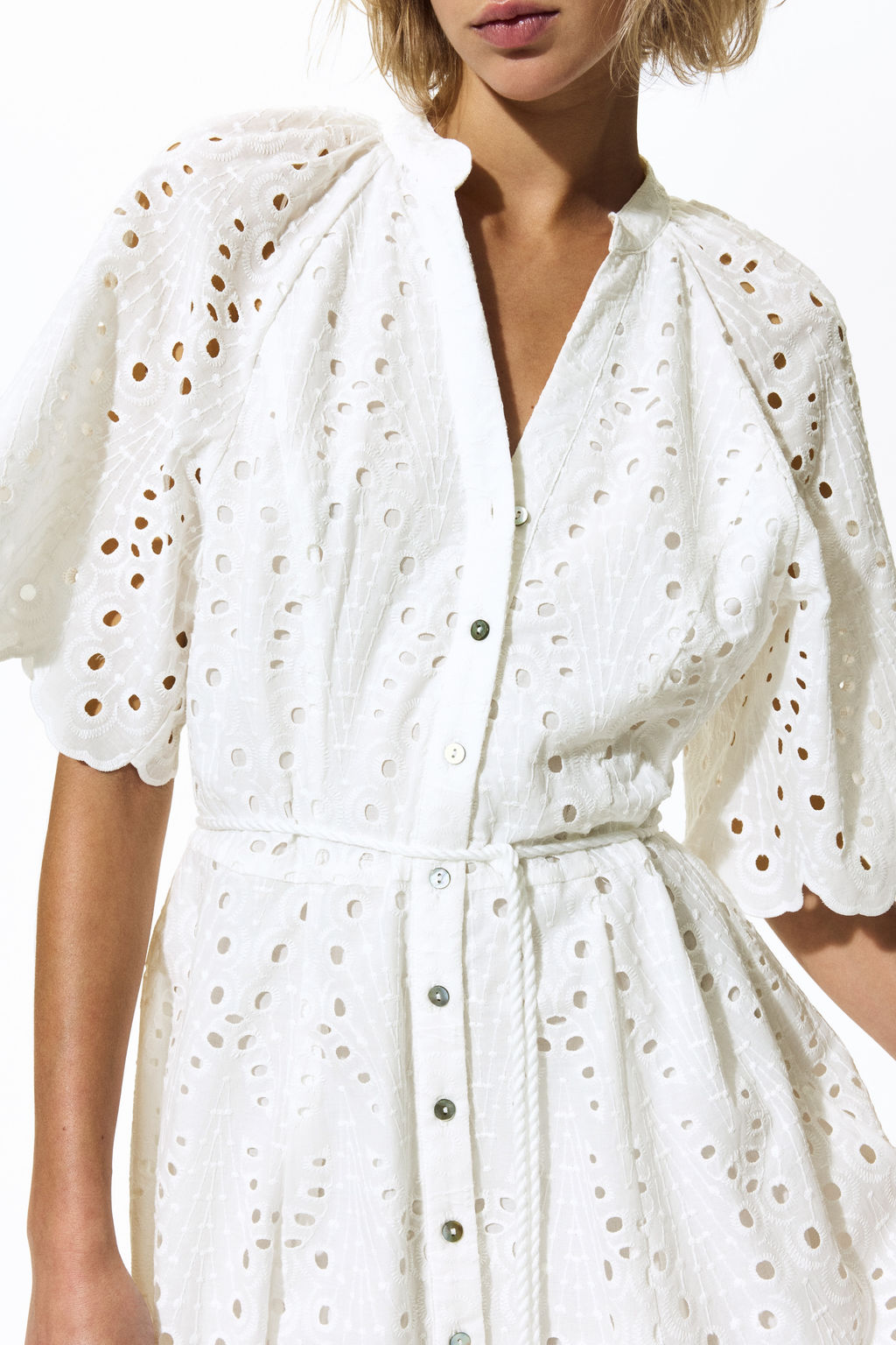 Vestido camisero con bordado ingl?s - H&m фото 4
