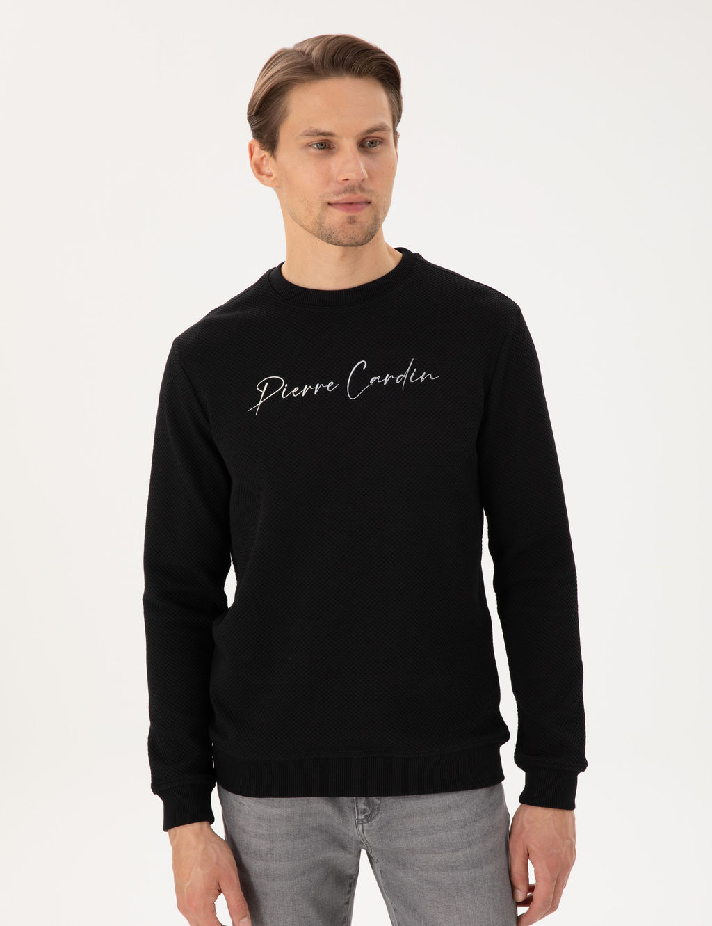 Siyah Regular Fit Sweatshirt - Pierre cardin фото 3
