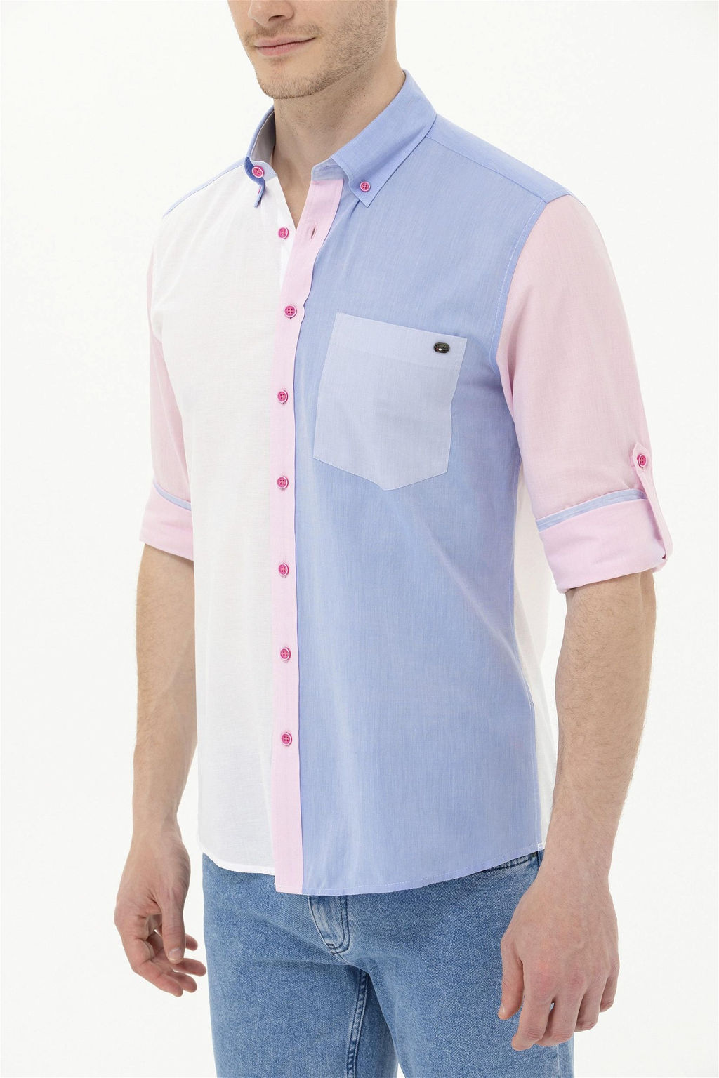 Мужская розовая рубашка с длинным рукавом Неожиданная скидка в корзине - U.s. polo assn фото 6