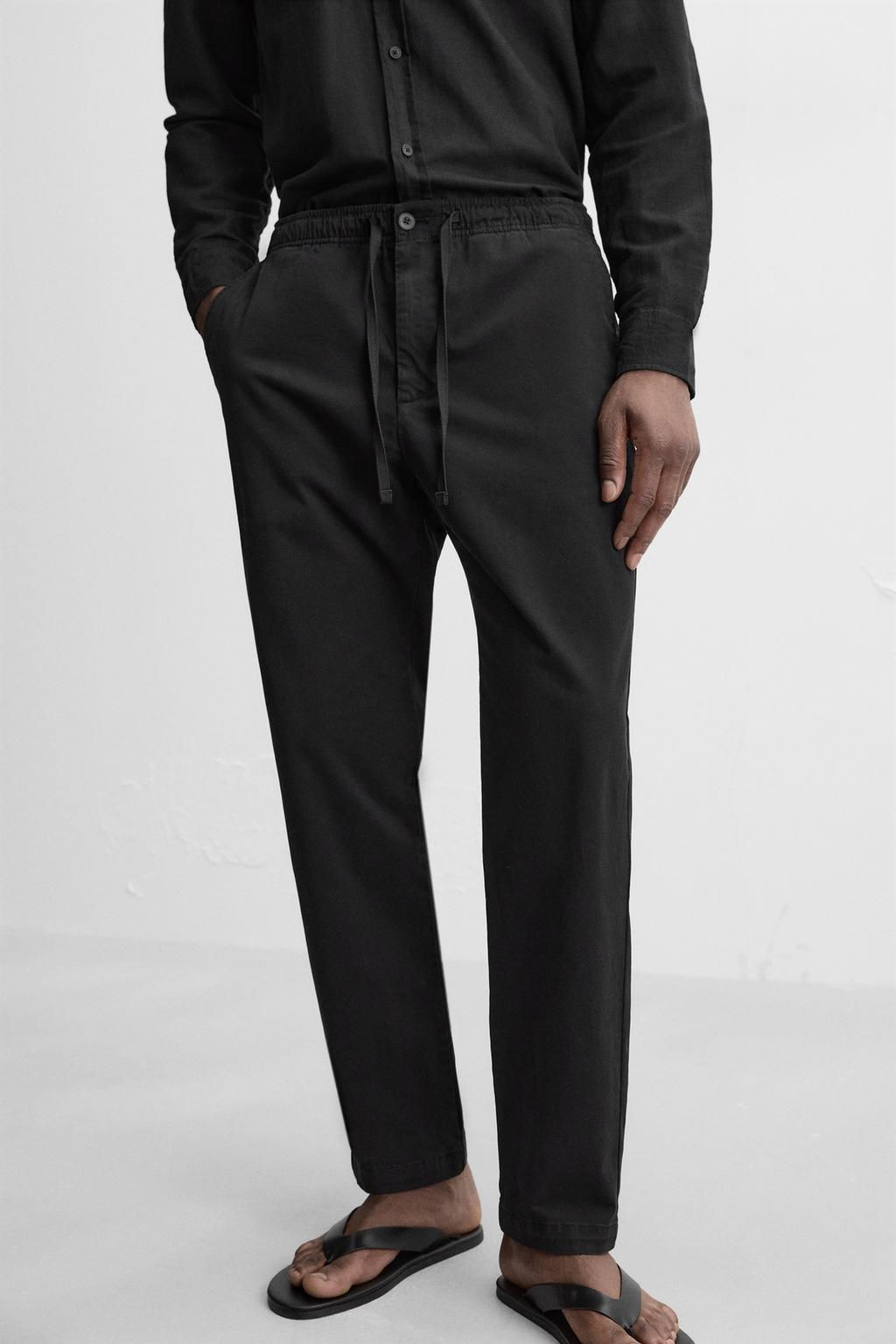 REGULAR FIT JOGGER WAIST TROUSERS - Zara фото 35