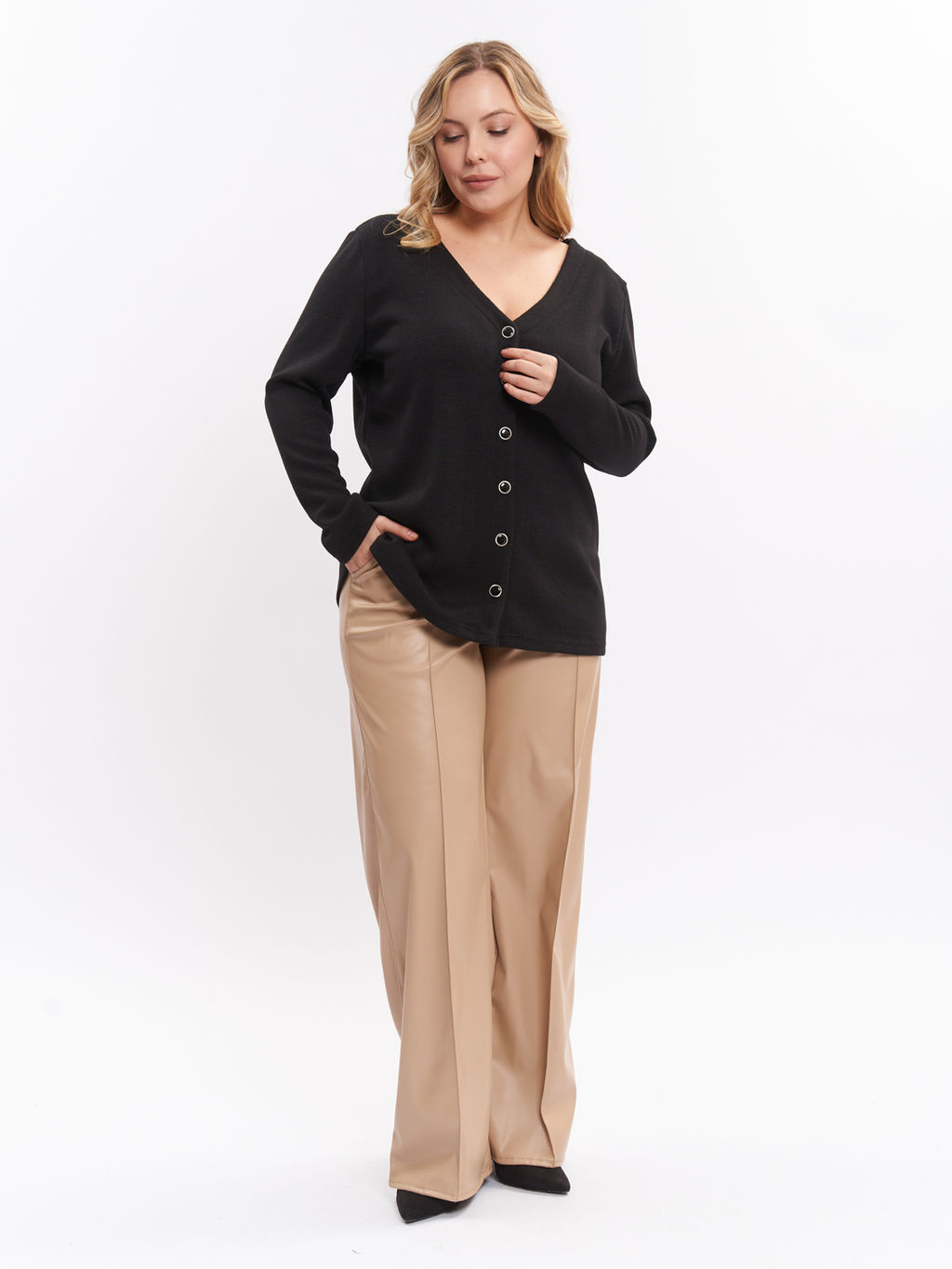 Кардиган в рубчик GA81008BLK01 - Артесса фото 3