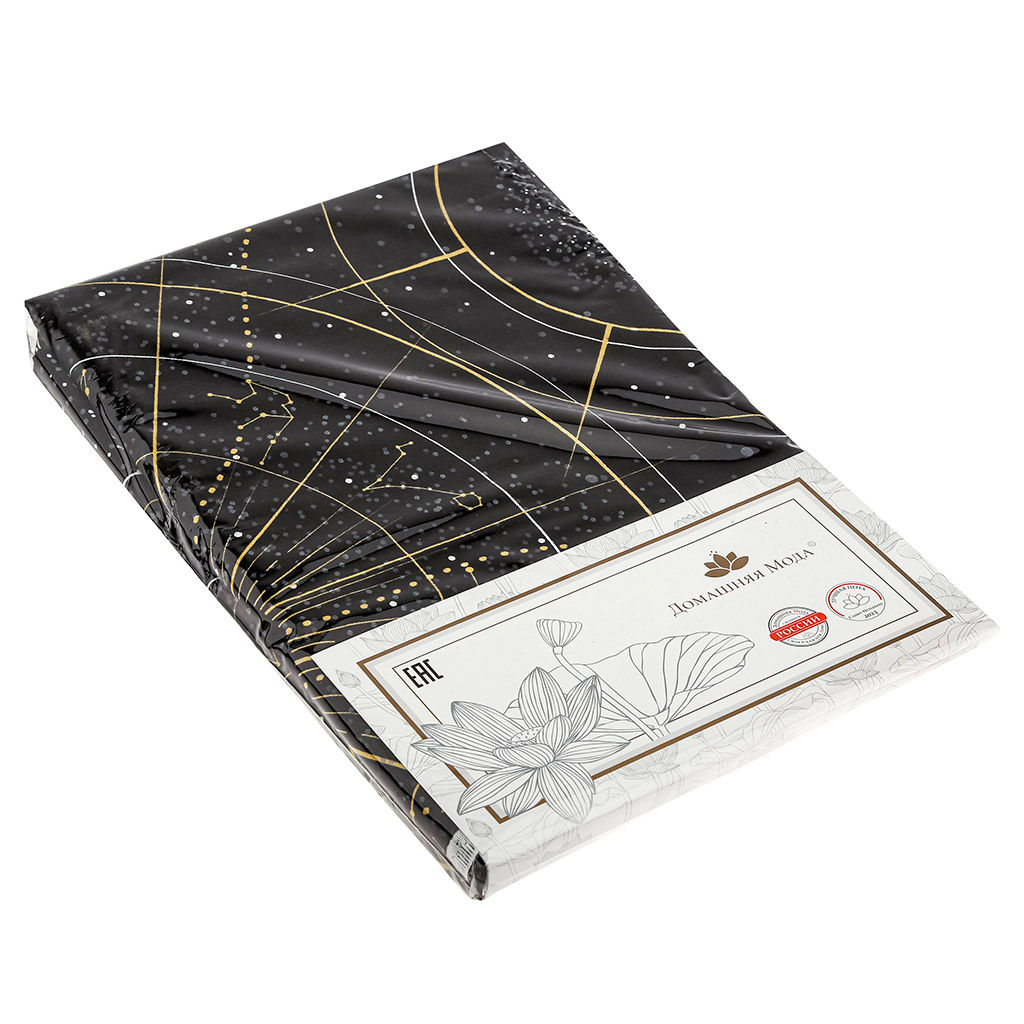 Простыня 2-х спальная Созвездие, черный 180х220см, бязь Комфорт 121г/м2, хлопок 100%, упаковка классическая ПВХ 28х41см, Домашняя мода (Россия)  фото 2