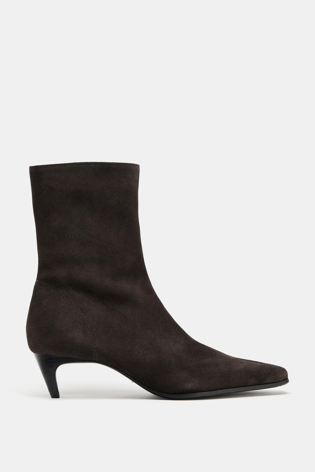 SPLIT SUEDE KITTEN HEEL ANKLE BOOTS - Zara фото 10