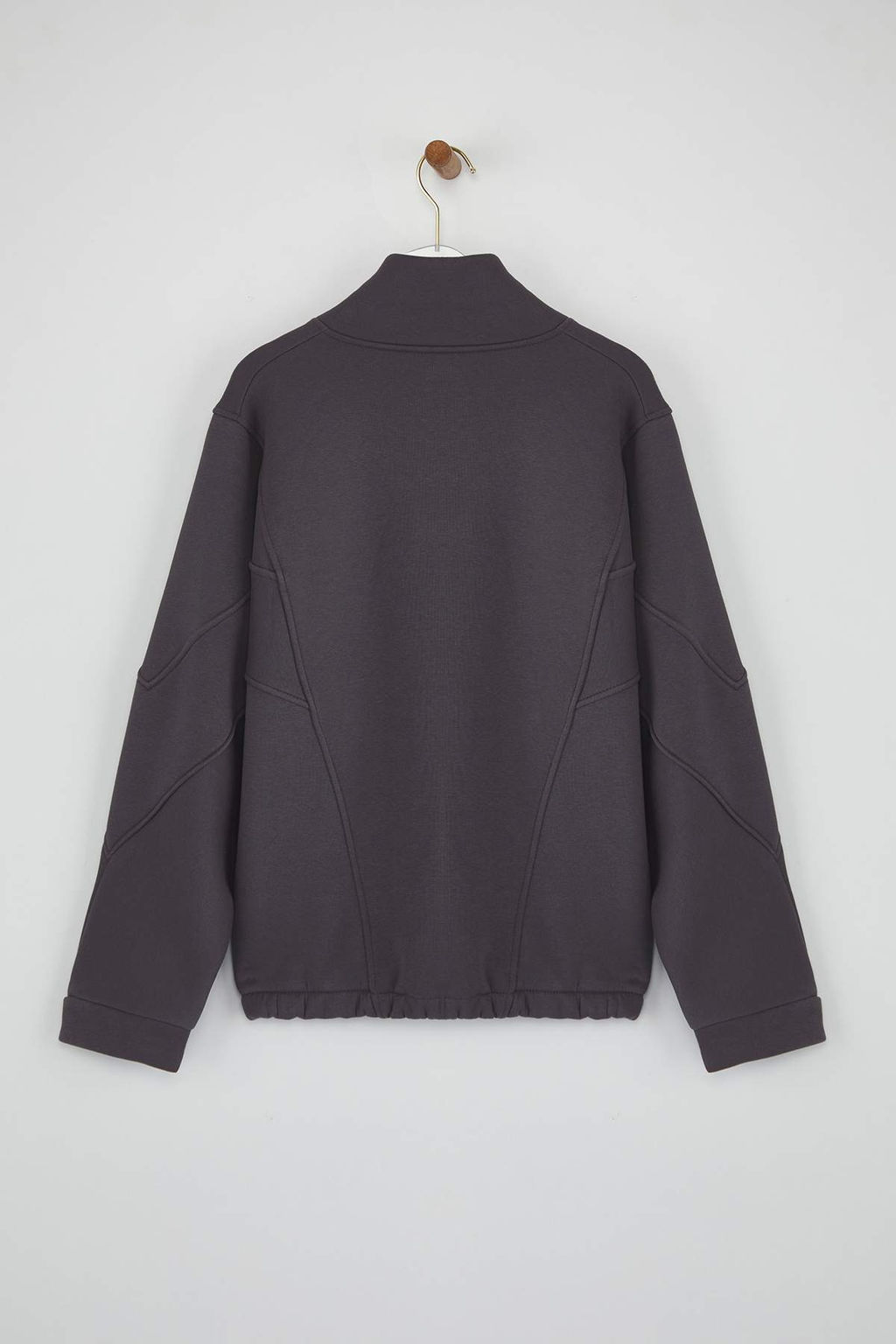 Antrasit Fermuarl? Dikis Detayl? Dik Yaka Bomber Orme Sweatshirt TWOAW26SW00037