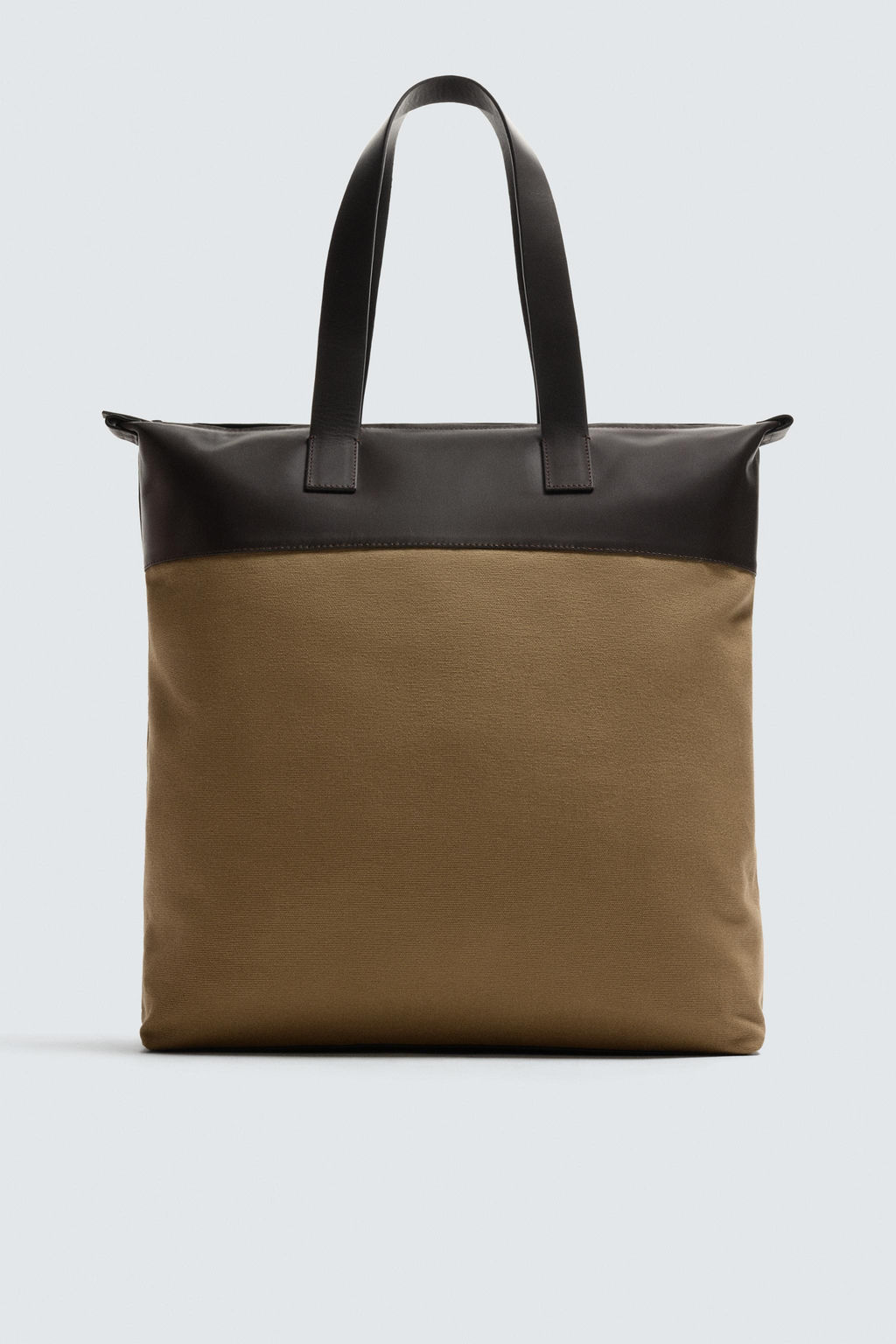 SHOPPER BAG WITH LEATHER DETAILS