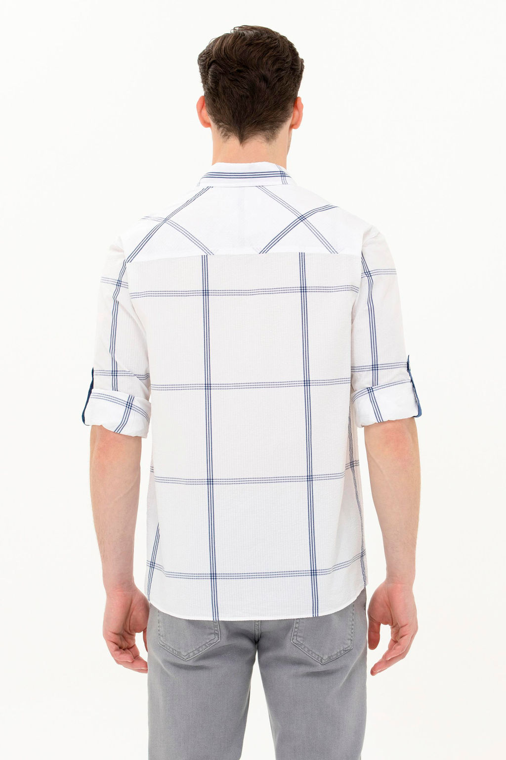 Мужская белая рубашка с длинным рукавом - U.s. polo assn фото 5